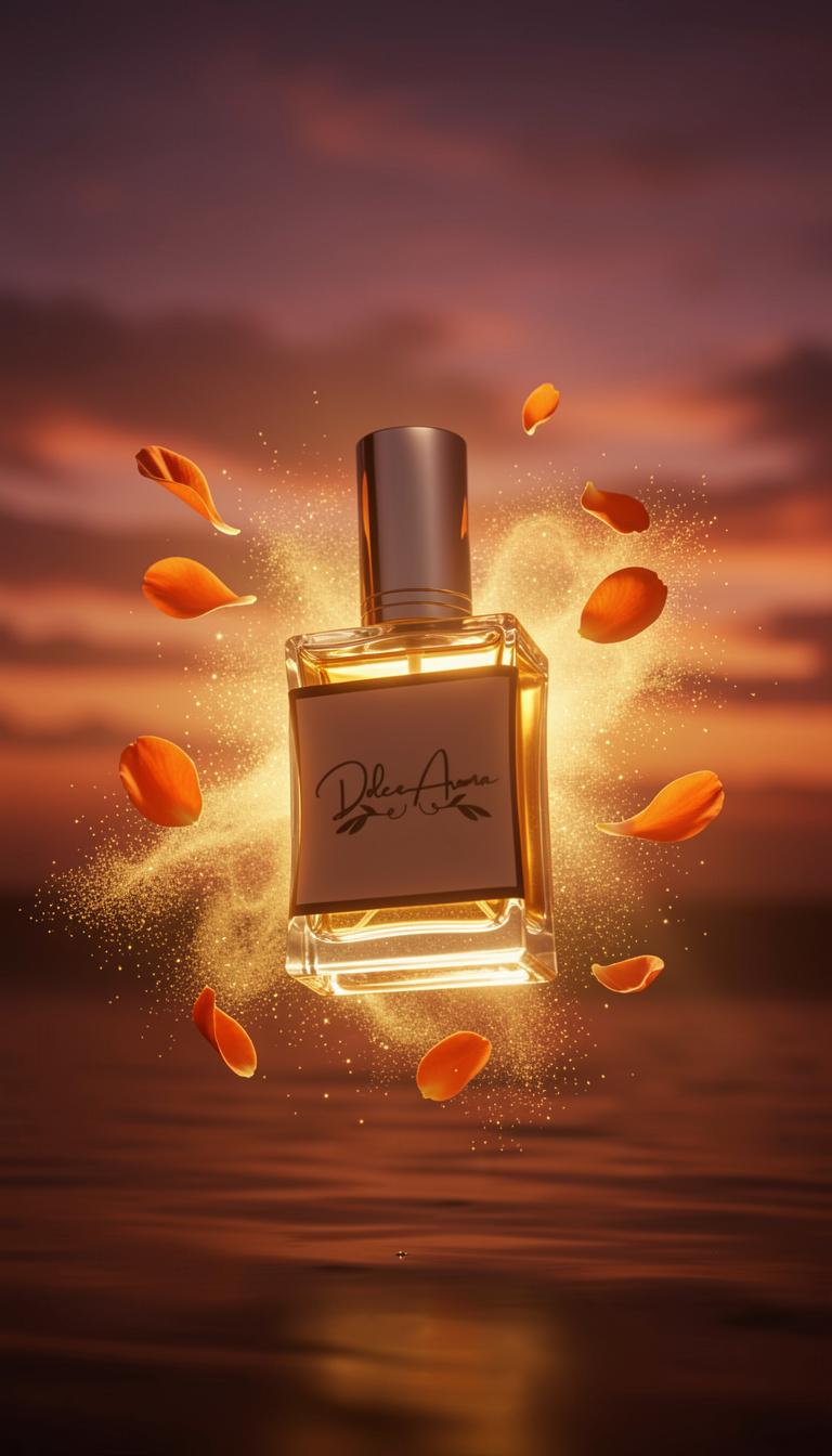 Frasco Dolce Aroma con pétalos